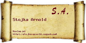 Stojka Arnold névjegykártya